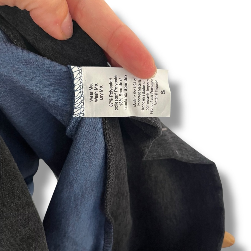 Beyond Yoga Spacedyed Crop shirt Ballet Top Blue Black Sm Yoga Made In USA EUC - Picture 4 of 7
